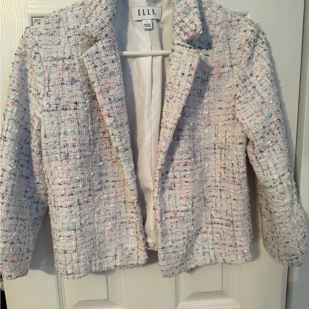 Elle Multicolor Tweed Blazer